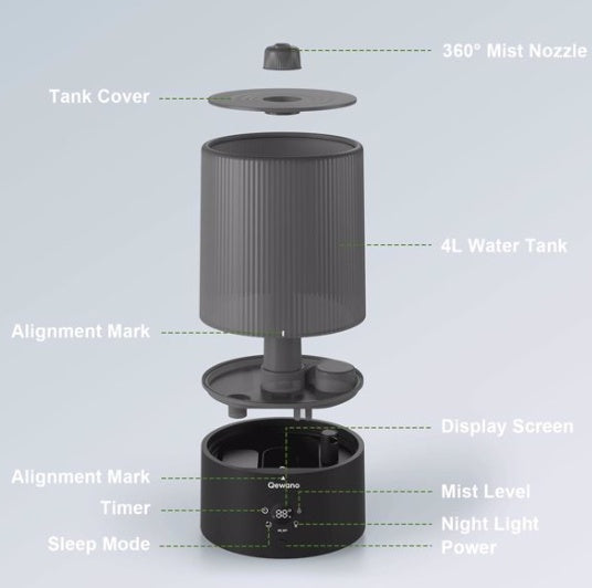 Ultrasonic Cold Mist Humidifier To Essential Oils